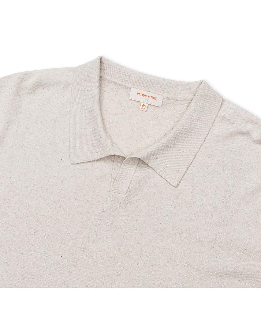 PRODESHIRT Vintage Soft Linen Open Collar Knit (Marble Beige)