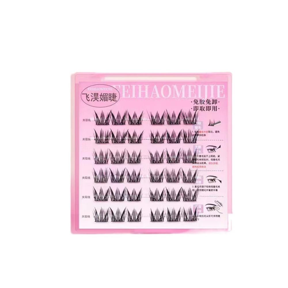 Милые накладные ресницы с клеем своими руками, накладные ресницы без клея, самоклеящиеся пучки ресниц для женщин/девушек