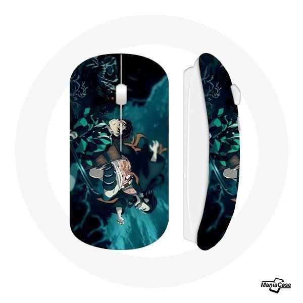 Wireless Mouse - Tanjiro Kamado & Nezuko Kamado - Kimetsu No Yaiba - Compatible Mac Et PC - USB