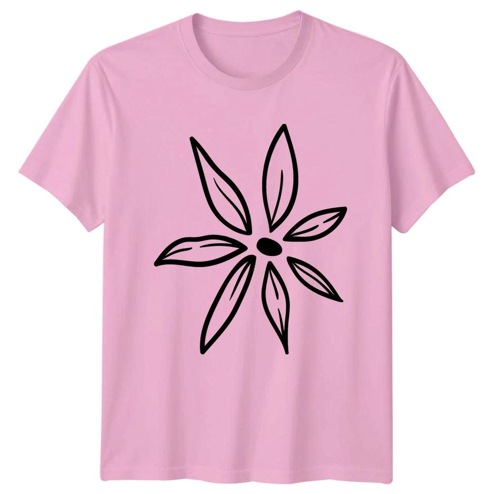 Minimalist Hand Drawn Floral Design TShirt Botanical Flower Birthday Gift