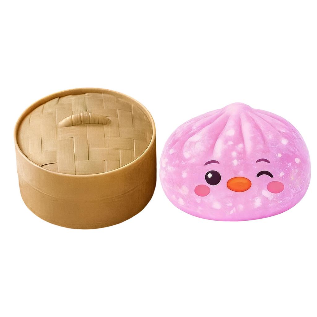 Squishy Stress Relief Dumpling Toy with Steamer Basket 6 5cm Soft Squeeze Sensory Toy Slow Rising Fidget Toy for Stress and Anxiety Relief
