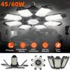 45/60W Powerful Garage Light LED Foldable LED Bulbs E27 Adjustable Multi Panel Ceiling Lamp For Workshop Warehouse Lighting