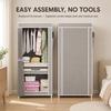 Non-Woven Fabric Wardrobe with Reinforced Steel Frame, Dustproof Zippered Enclosure, Multi-Compartment Storage, Easy Assembly