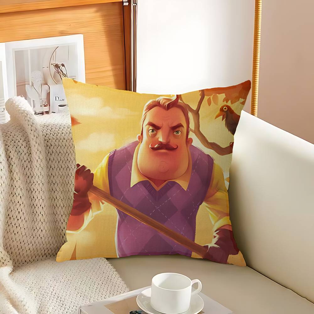 Popular Horror Game H-Hello N-Neighbor 2 Pillow Cover Sofa Cushion Cover Home Room Decoration Children Gift