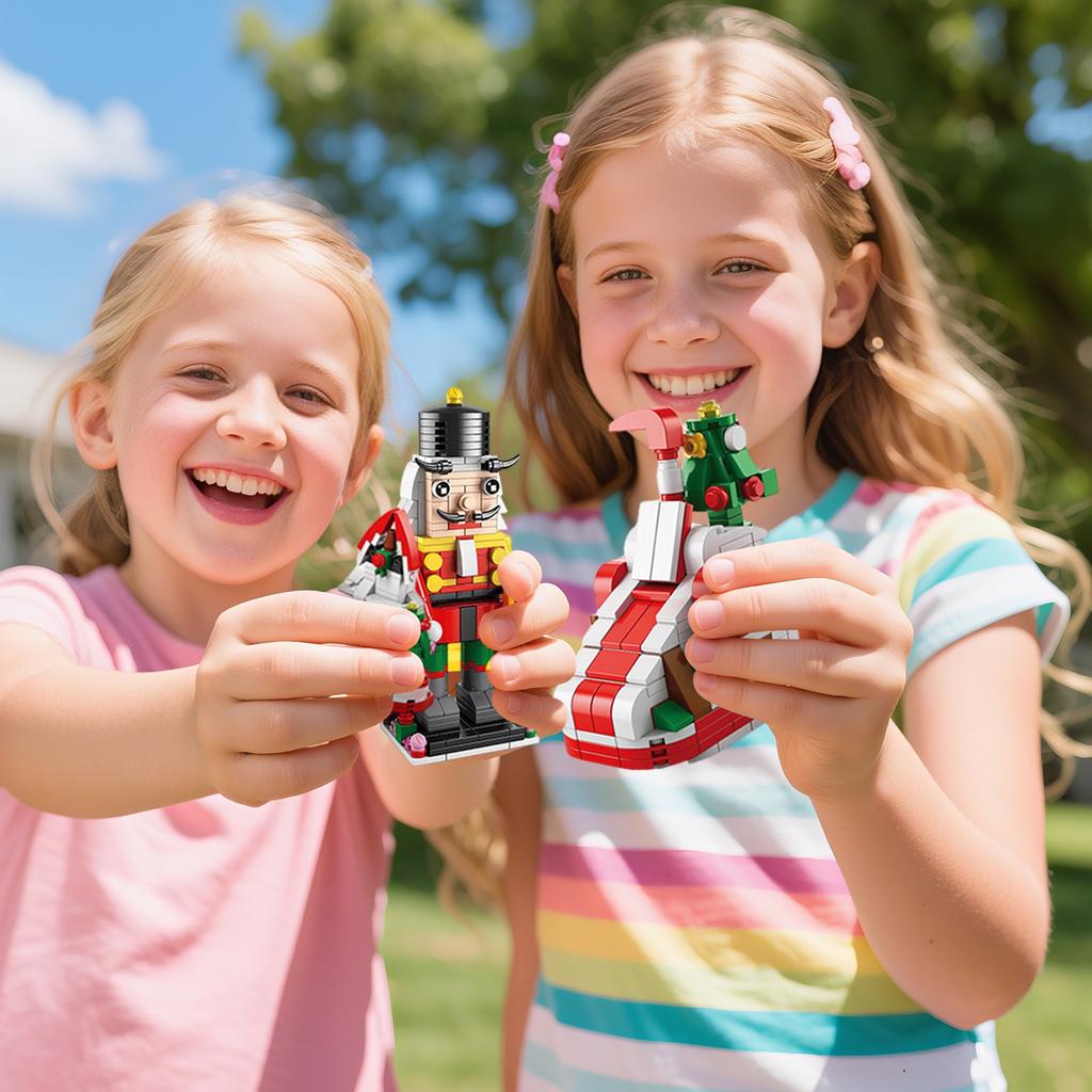 Compatible With Christmas Tree Music Boxes, Children's Building Block Toys, Christmas Arrival Calendar Building Block Diy Set Gifts.