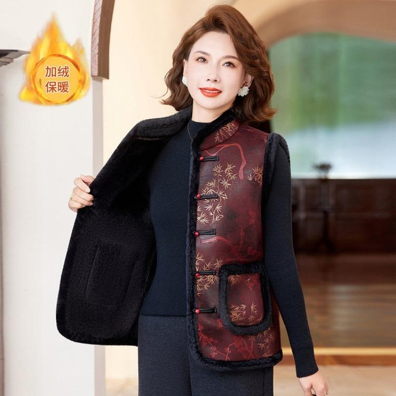 Medium and Old Winter Clothing Velvet Thickened Vest Jacket Medium Women's Clothing Winter Fashion Thermal Vest
