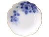 Okura Pottery Blue Rose (8011) Plum-Shaped Small Plate, Made In Japan, 114H/8011-A