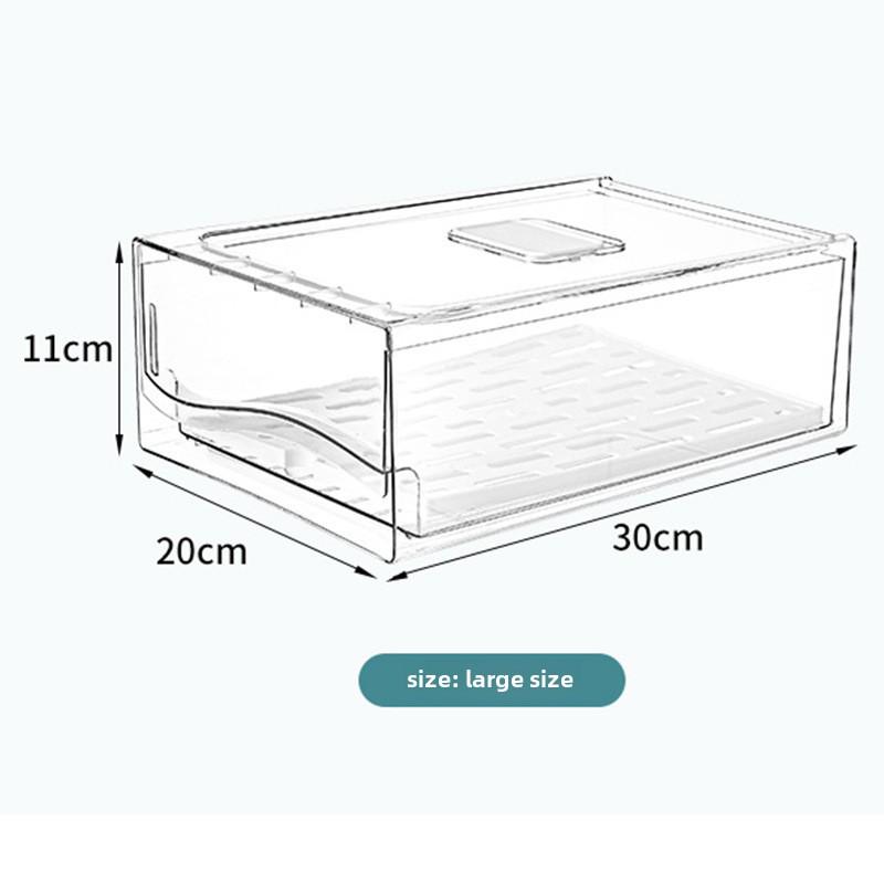 Прозрачный ящик для холодильника из пищевого пластика со встроенным сливом