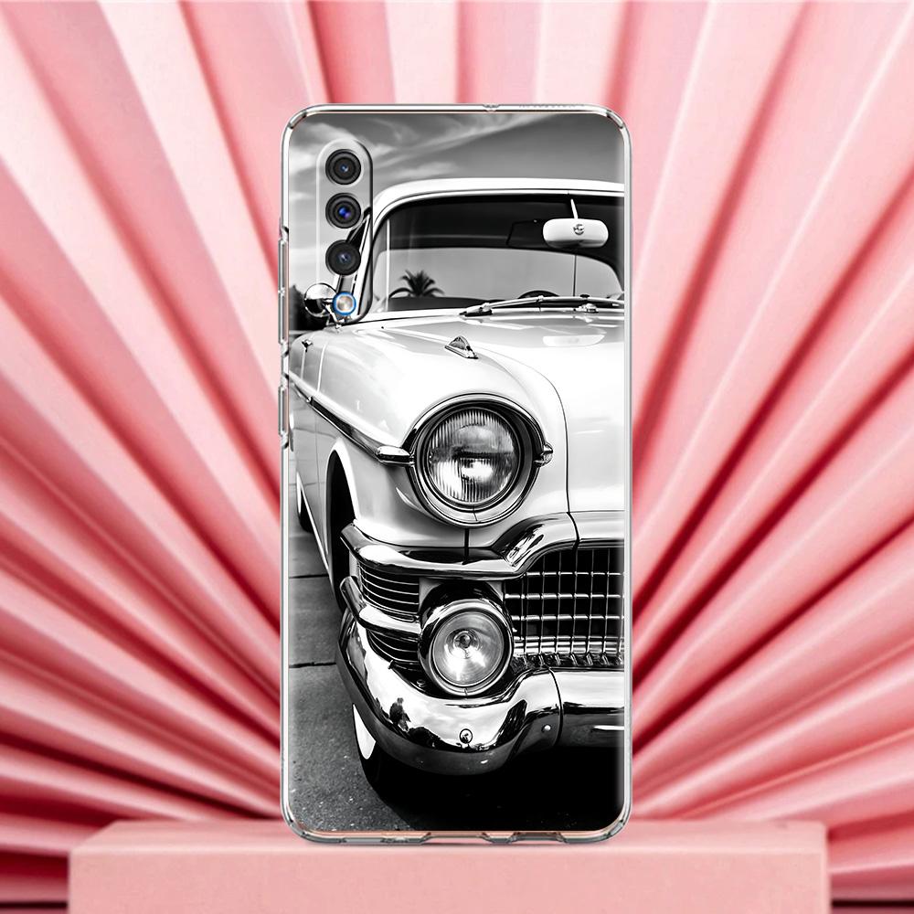 Чехол для телефона Samsung A56 A36 A26 A24 A16 A14 A12 A32 A50 A70 A20E A22 A40 A34 A54 A42 A52 5G A04s A06 Черно-белый Автомобиль