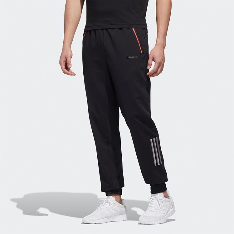 Adidas Neo Logo Print Casual Jogger Pants Men Bottoms Black GM2298