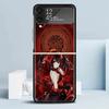Date A Live Токисаки Куруми Черный Чехол для Samsung Galaxy Z Flip 7 6 5 4 3 5G Чехол для Телефона Flip7 Flip6 Flip5 Flip4 Flip3 Узор
