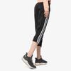 adidas Укороченные беговые брюки из флиса с тремя полосками в стиле ретро, женские черные брюки S97105