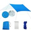 Outdoor Multi-functional Square Canopy, Waterproof and Sun-proof Beach Pergola, Shade Tent, Thin Silver-coated Floor Mat