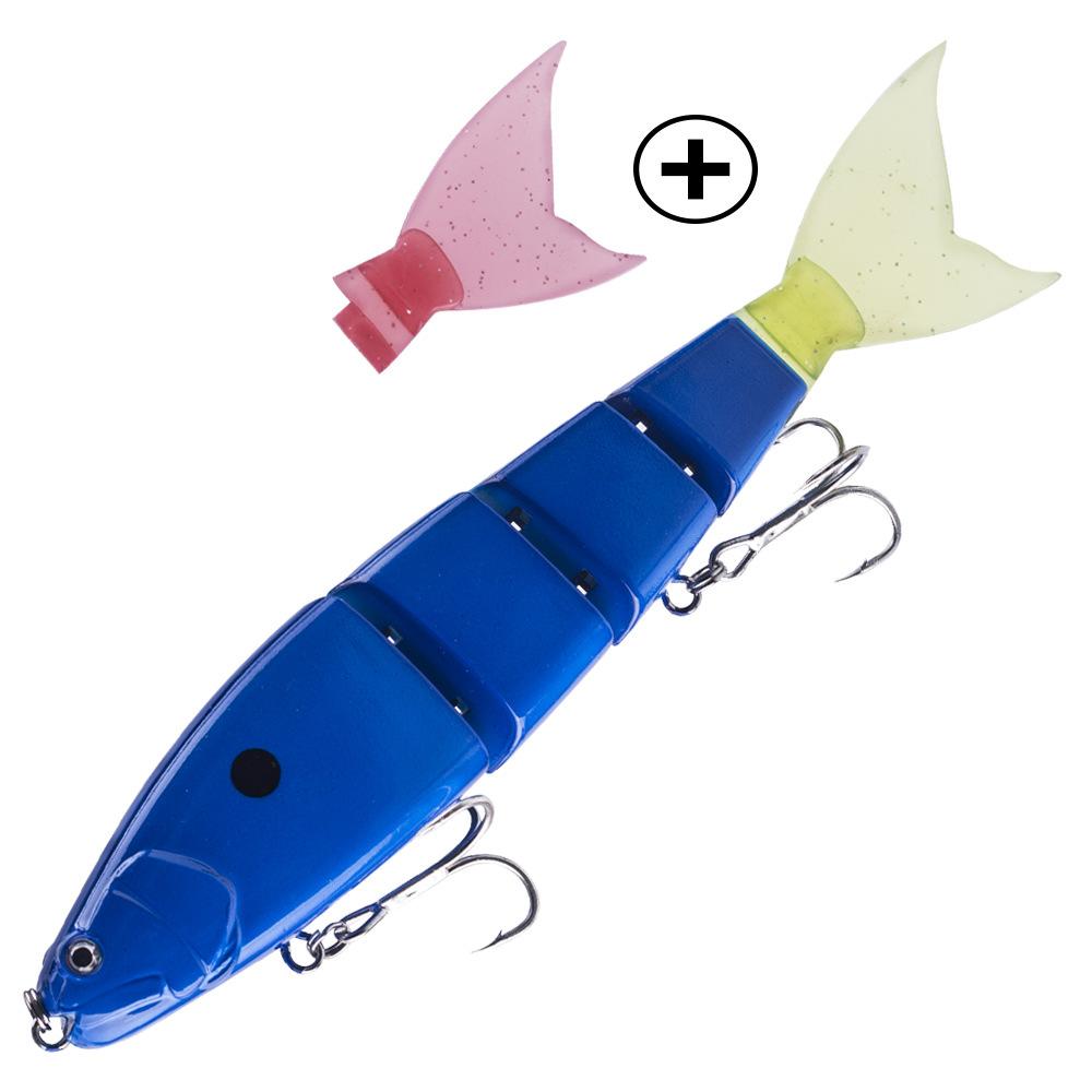 Cross-border Stainless Steel 23cm 105g Multi-Section Simulation Soft Tail Lure Faked Bait SwimBait Crank Lure Hooks Trout Bass
