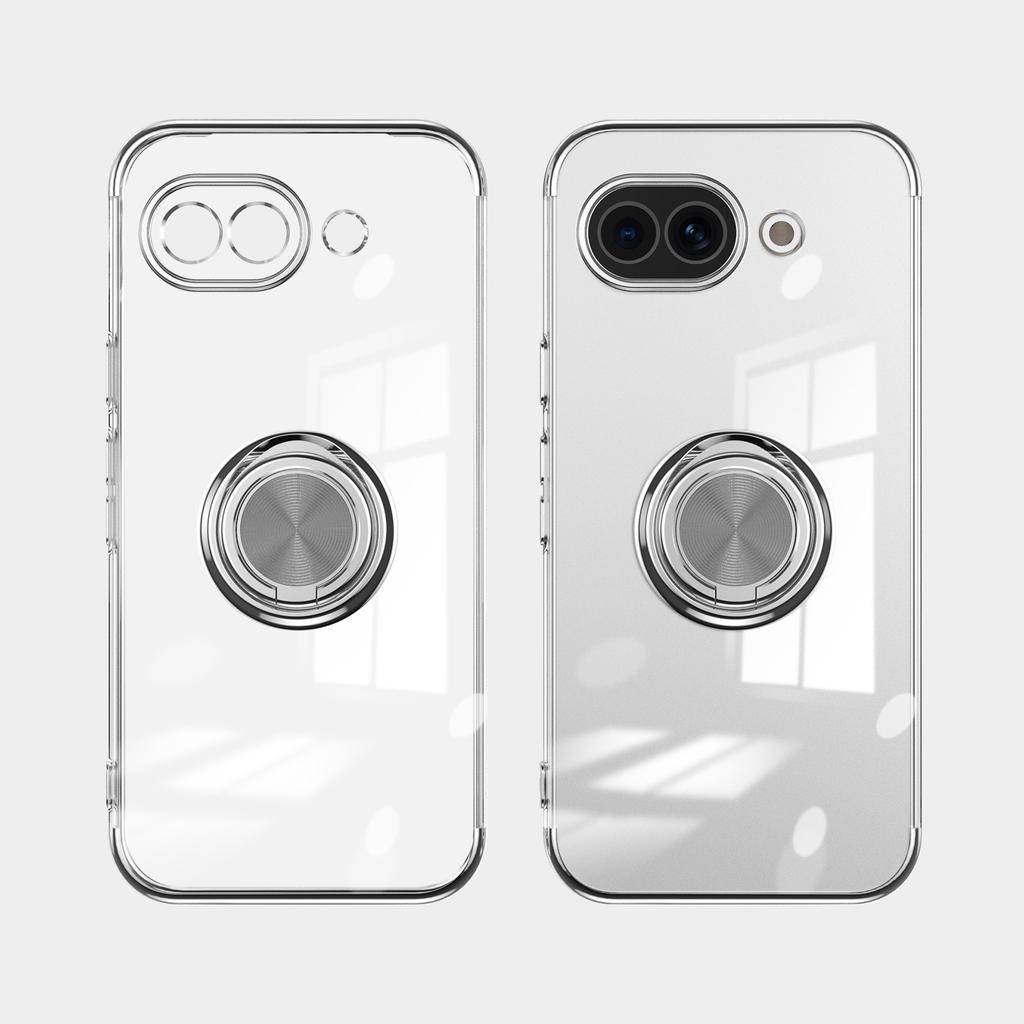 Электроplated Прозрачный Магнитный Кольцо-Держатель Чехол для For Google Pixel 7 8 9 10 Pro XL 10A 9A 8A 7A 6A Ударопрочный Держатель Чехол