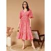 Western Wear Women A-line Maxi Dress Printed Party Wear Top Tunic A-Line Dress VHF-3120