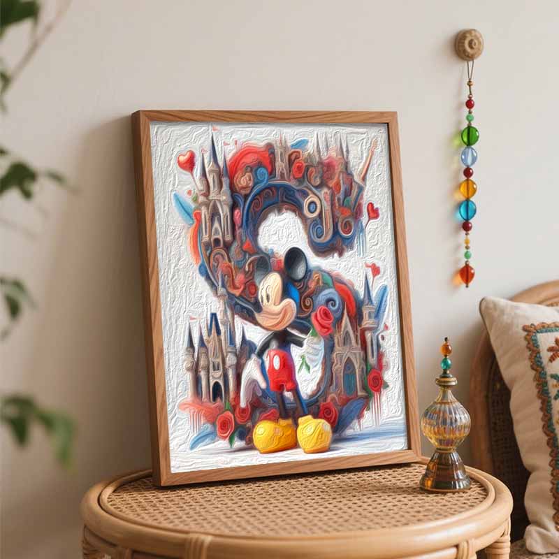 Disney DIY Oil Painting Kits Mickey Castle Rose Art Hand Painting Home Decor Craft Gift Ideas Disney DIY Oil Painting Kits Hand Painting Decor