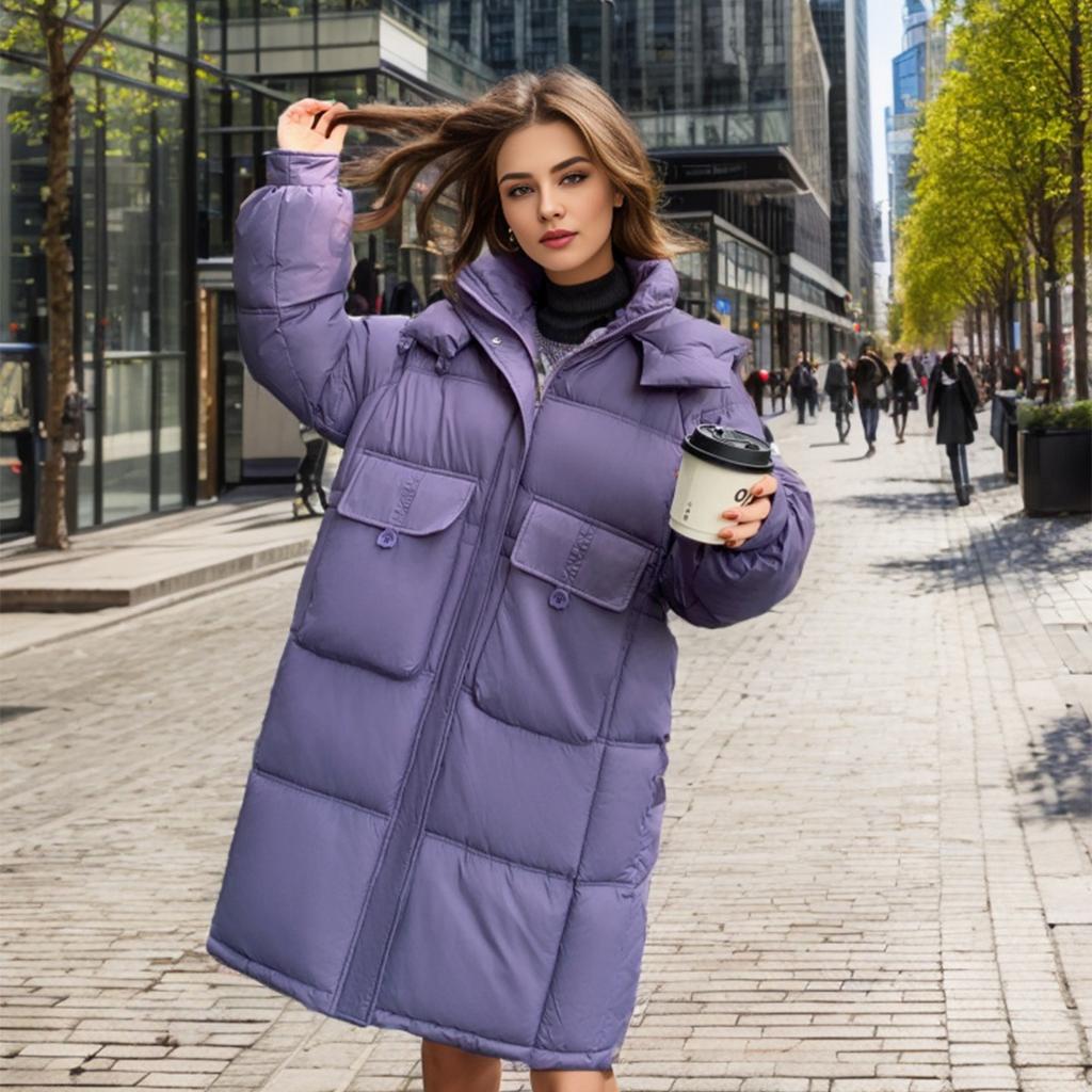 2024 зимняя женская парка, пальто, женская однотонная с капюшоном, утолщенная теплая длинная хлопковая куртка, женская куртка с завязками на талии для женщин