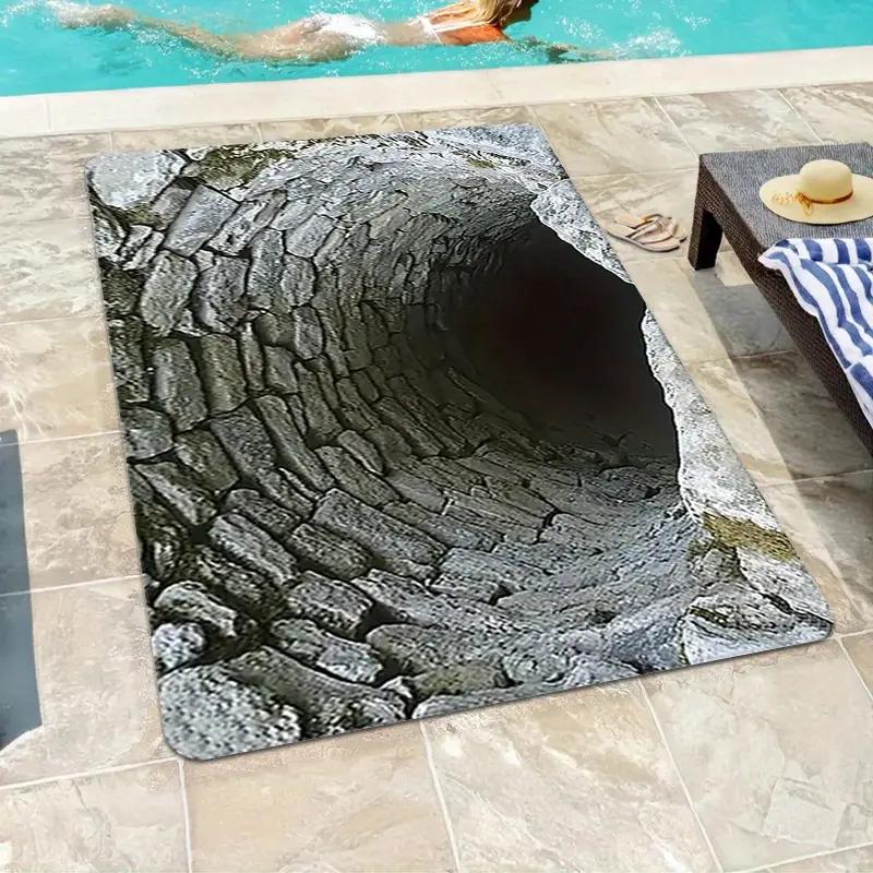 2D пловик с оптической иллюзией и нескользящей основой - 60x90 см