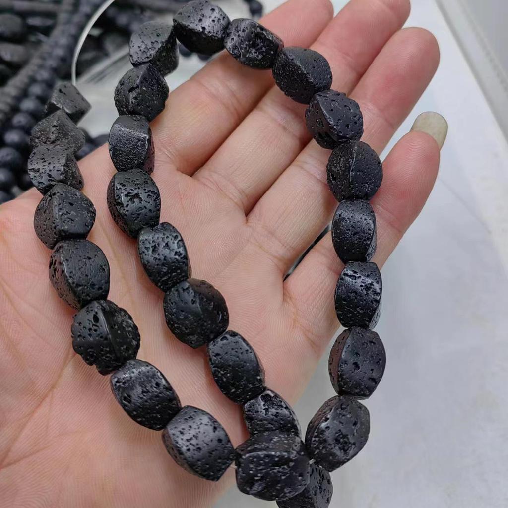 Украшения из бусин из вулканического камня: Круглые, Квадратные, Абакус, Прямоугольные бусины для самостоятельного изготовления браслетов и ожерелий.