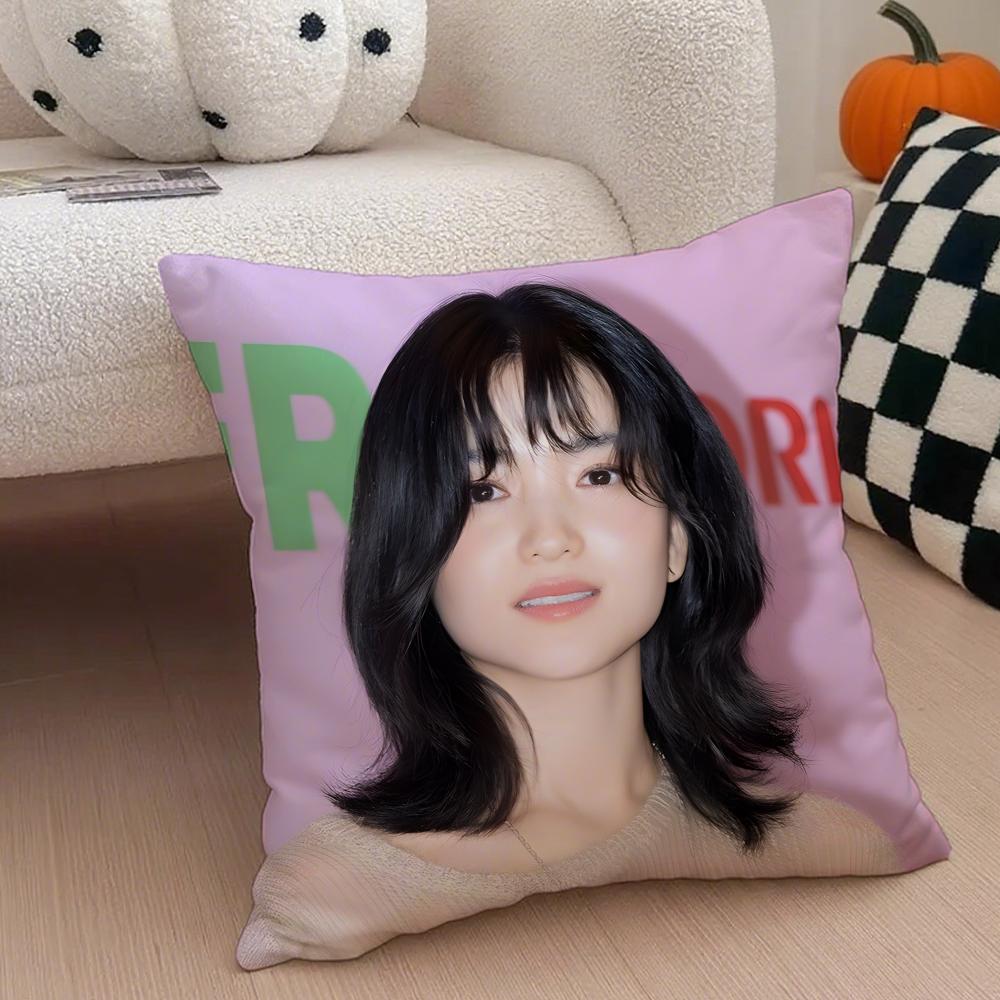 Talented Korean Beautiful Actress KKim Taeri Cushion Cover Throw Pillow Cover Hidden Button Durable Polyester Chair Cushion