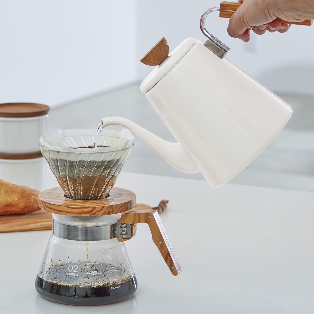 Эмалированный чайник HARIO Bona 800 мл IH совместимый BDK-80-W