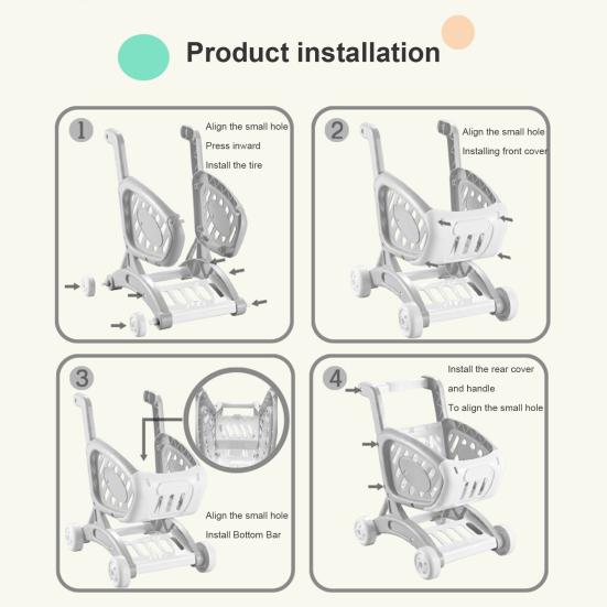 Практичный реалистичный опыт сцены Яркий цветной детский супермаркет толкает тележку обучающая игровая игрушка для дома для развлечения ролевые игры