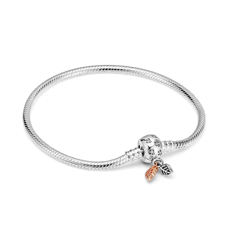 Women Fashion Trend 925 Silver Snake Chain Charm Bracelets Fit Original Bead Pendant DIY Fashion Jewelry Making Accessories Gift