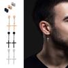 6Pcs/set Punk Mens Strong Magnet Ear Stud Earring Non Piercing Cross Pendant Earrings Fake Earrings Gift for Boyfriend