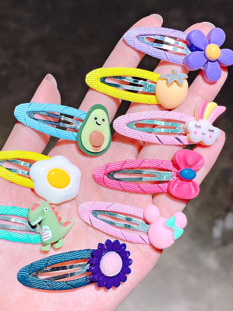 10 шт./компл., заколка для волос с изображением животных и фруктов для маленьких девочек, милые детские заколки для волос, аксессуары для волос для младенцев, подарок