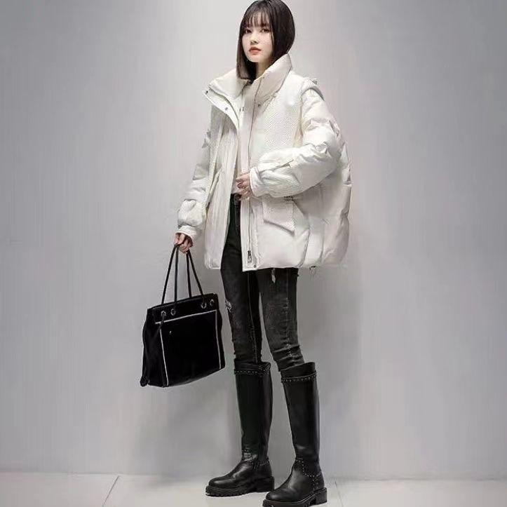 Утолщенная зимняя студенческая куртка с капюшоном на хлопковой подкладке, короткое теплое пальто с шарфом