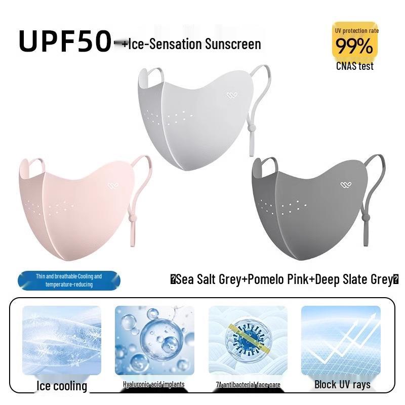 Высококачественная защита от УФ-лучей Ледяной шелк 3D Дышащая маска для лица от солнца