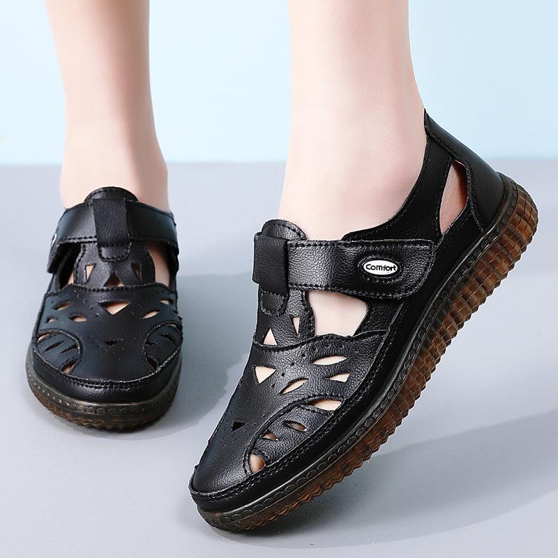 Летние женские римские сандалии Mary Jane Beach Shoes Closed Toe Casual Soft Walking Sandals for Girl Plus Size