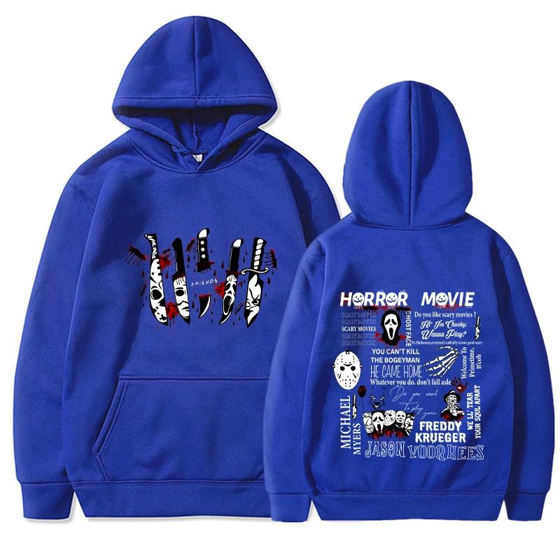 Boyfriend knife hoodie printed long sleeved sweater Halloween fashion Harajuku casual streetwear