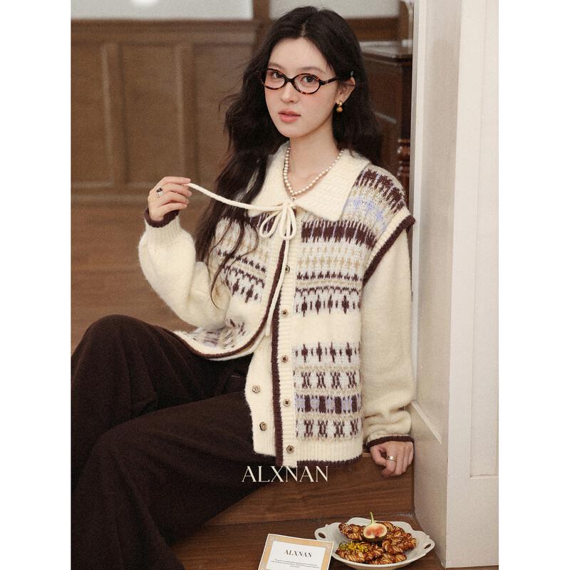 Женский шерстяной свитер в стиле Fair Isle, имитирующий двухпредметный