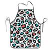 Leopard Aprons Chef Baking Tablier Sleeveless Bib Kitchen Cleaning Pinafore for Women Men Gardening