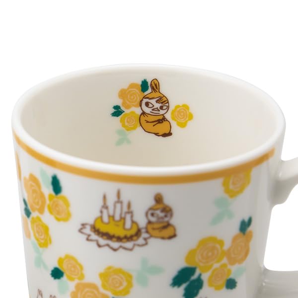 Керамическая кружка Муми-тролль, диаметр х 9 см высота, в печатной подарочной коробке Yamaka Made in, желтая, 8,5 см (300мл), коробка. Shoten, Япония, MM7802-11