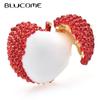 Sweet Litchi Brooches for Women Red Enamel Delicious Charming Fruits Party Office Brooch Pin Gifts