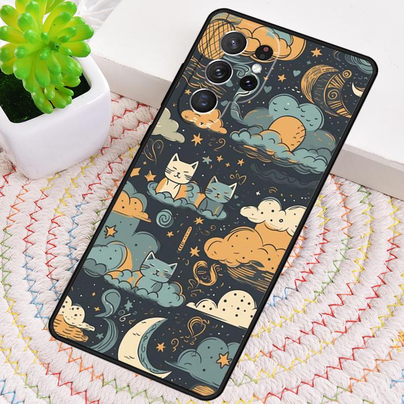 Minimalist Cats Silicone Phone Case For Samsung Galaxy note 10 pro S26 S25 S24 S23 S22 S21 Plus S25Ultra Capa Cover
