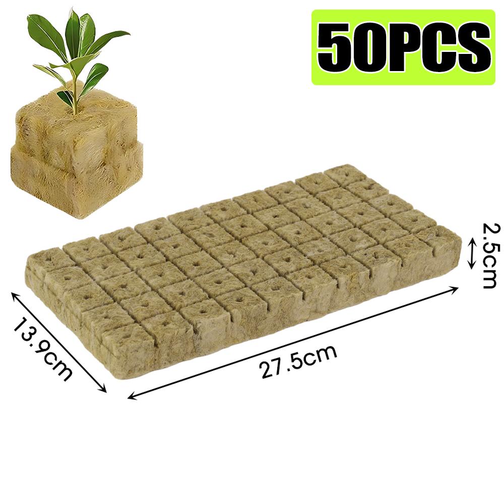 50/300 шт. кубических пробок из минеральной ваты для рассады, посадочный блок, посадочный блок для рассады, горшки для выращивания без почвы, черенки для гидропоники