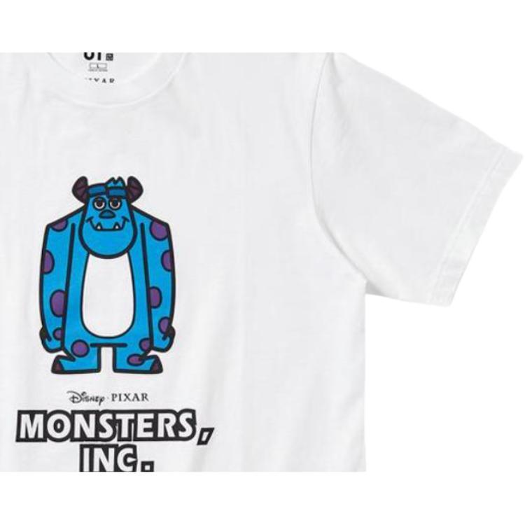 Uniqlo Футболка унисекс с круглым вырезом и принтом в виде букв Мультяшный принт Белый 452090-00