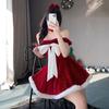 Взрослые Женщины Рождество Санта Клаус Рождественское Красное Платье Новый Год Косплей Костюмы Наряд для Ролевых Игр