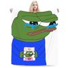 Sad P-Pepe Frog Meme Flannel Blanket Winter  Soft Throw Blanket for Children Living Room Novelty Bedspread Sofa Bed Cover