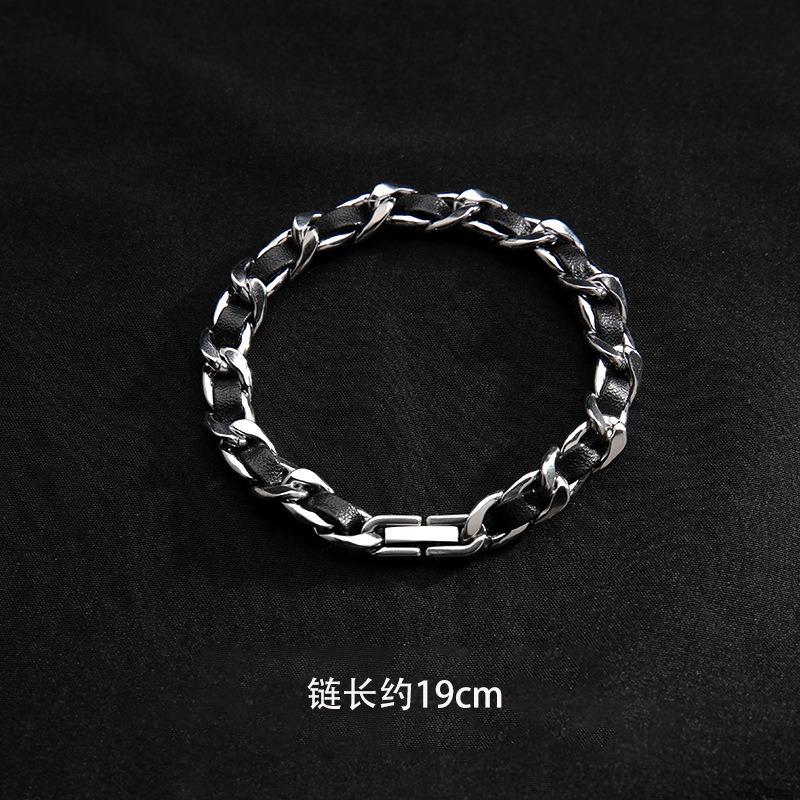 Bracelet Men's Titanium Steel Does Not Fade, High-end Sense Versatile Hip-hop Jewelry Women's Simple Personality Retro Accessories