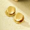 GEMCHIC Women's Stainless Steel Geometric Round Two-tone Stud Earrings Minimalist Cold Style Titanium Steel Earrings