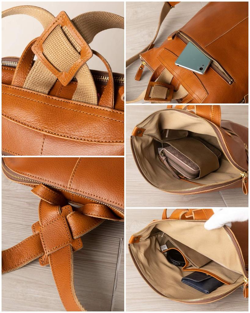 СУМКА с Imai Bag GENOVA Мини-рюкзак из коровьей кожи Натуральная кожа Сделано в Японии Стильный рюкзак на молнии [IMAI 1977] Г-образный (2670 Верблюд)