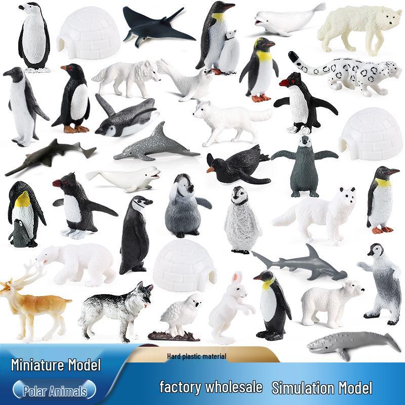 Realistic Arctic Animal Models Toys: Polar Bear, Beluga, Seal, Wolf, Snow Leopard, Penguin