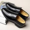 Кожаная обувь мужская большого размера накладка на ногу мужская модельная обувь повседневный тренд для среднего возраста на одной педали 2025