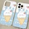 Корейский милый чехол для телефона с мороженым для iPhone 14 Pro, чехол для iPhone 11 15 12 13 Pro Max XS XR X 7 8 Plus SE, чехол-подставка с кольцом-держателем