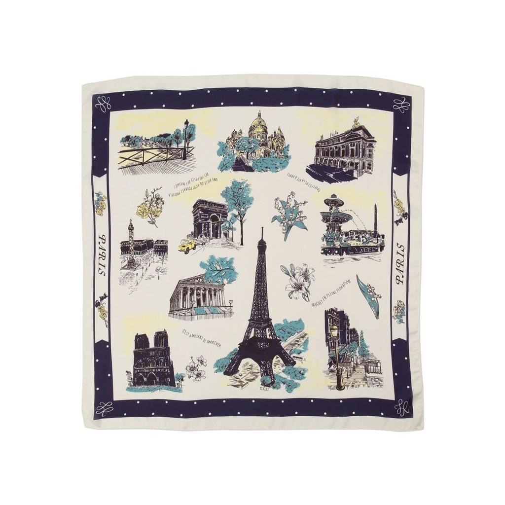 Picnic PARIS Cityscape Brown F [Rope Passage] Scarf, (22),